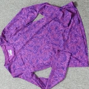 Under Armour purple navy LS top geometric/floral
